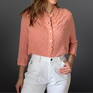 VINTAGE 1960s salmon pink cardigan